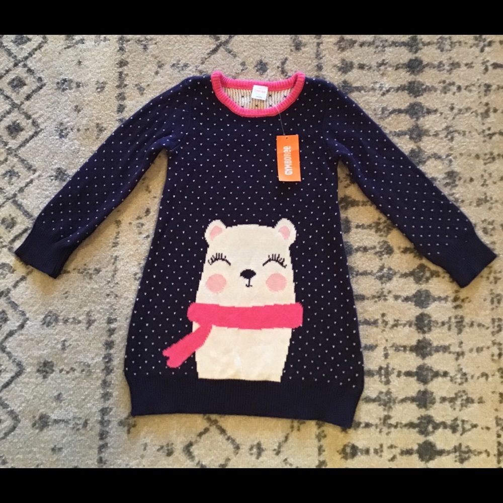 New Girls 4t Gymboree sweater dress bear